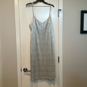 silver slip dress